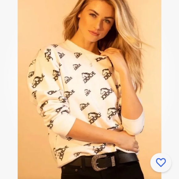 Jordache Vintage Women’s White/Black LOGO Graphic Crewneck Sweatshirt  Medium - Picture 1 of 5